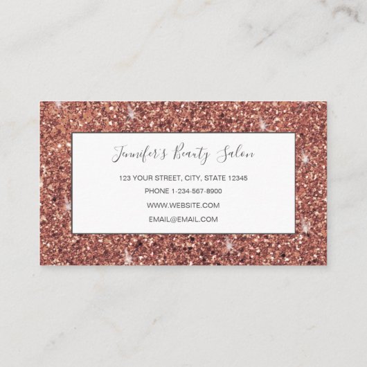 パーソナライズされたバラ金ゴールドグリッタードリップスラグジュアリガーリーー  名刺 (裏面)