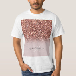 パーソナライズされたバラ金ゴールドグリッタードリップスラグジュアリガーリーー Tシャツ