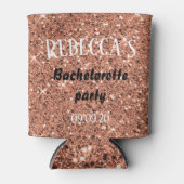 パーソナライズされたバラ金ゴールドグリッターバチェロレッテ 缶クーラー (正面)