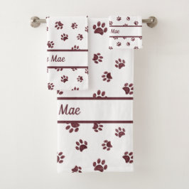 パーソナライズされたバラ金ゴールドグリッターポープリント バスタオルセット