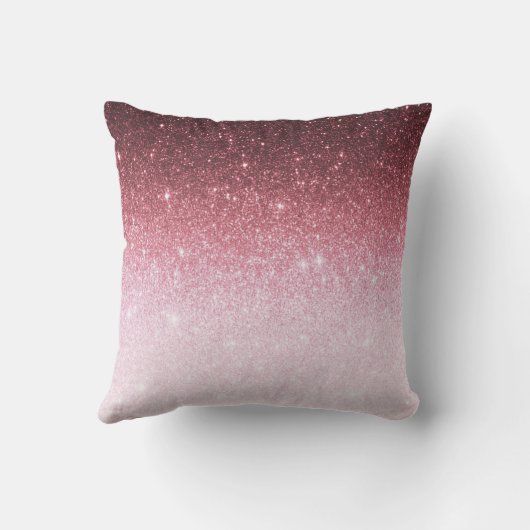 パーソナライズされたバラ金ゴールドグリッター勾配 クッション (裏面)