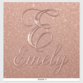 パーソナライズされたバラ金ゴールドグリッター名デザイン – エミー シール (シート)