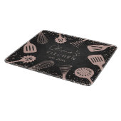 パーソナライズされたバラ金ゴールドグリッター料理ツール カッティングボード (角)