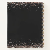 パーソナライズされたバラ金ゴールドグリッター料理レシピ帳 ノートブック (裏面)