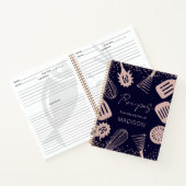 パーソナライズされたバラ金ゴールドグリッター料理レシピ帳 ノートブック (内部)