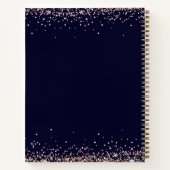 パーソナライズされたバラ金ゴールドグリッター料理レシピ帳 ノートブック (裏面)