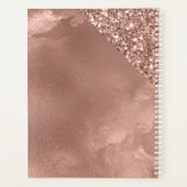 パーソナライズされたバラ金ゴールドグリッター |ピンクボスバベ プランナー手帳 (裏面)