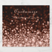 パーソナライズされたバラ金ゴールドスパークル スパークリングワインラベル (シングルラベル)