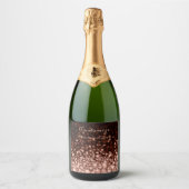 パーソナライズされたバラ金ゴールドスパークル スパークリングワインラベル (正面)