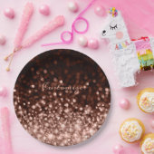 パーソナライズされたバラ金ゴールドスパークル ペーパープレート (パーティー)