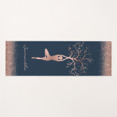 パーソナライズされたバラ金ゴールドツリーポーズナマステ ヨガマット (正面(横))