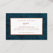 パーソナライズされたバラ金ゴールドティール(緑がかった色)ファー名刺 名刺 (裏面)