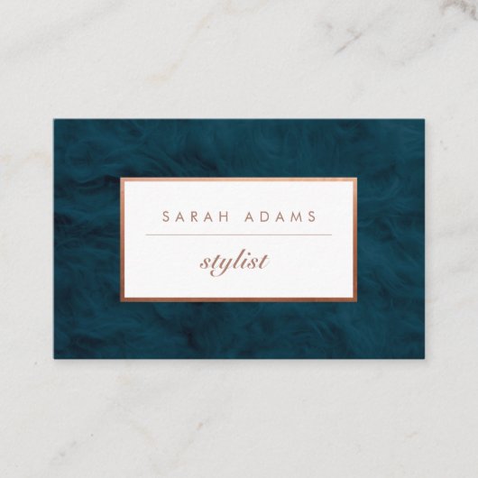 パーソナライズされたバラ金ゴールドティール(緑がかった色)ファー名刺 名刺 (正面)