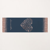 パーソナライズされたバラ金ゴールドハートポーズナマステヨガマ ヨガマット (裏面(横))