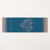 パーソナライズされたバラ金ゴールドハートポーズナマステヨガマ ヨガマット (正面(横))