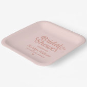 パーソナライズされたバラ金ゴールドピ結婚ンクブライダルシャワー ペーパープレート (傾斜あり)