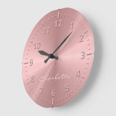 パーソナライズされたバラ金ゴールドメタリック放射状テクスチャ ラージ壁時計 (傾斜)