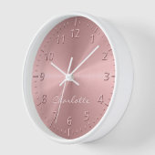 パーソナライズされたバラ金ゴールドメタリック放射状テクスチャ 壁時計 (傾斜)