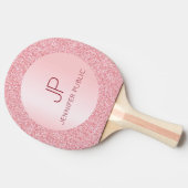 パーソナライズされたバラ金ゴールドモノグラモダンムエレガント 卓球ラケット (横)