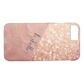 パーソナライズされたバラ金ゴールドレザーグリッターケ澄んース Case-Mate iPhoneケース (裏面(横))