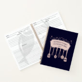 パーソナライズされたバラ金ゴールド台所用品レシピ ノートブック (内部)