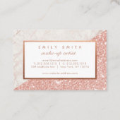 パーソナライズされたバラ金ゴールド大理石グリッターカード 名刺 (裏面)