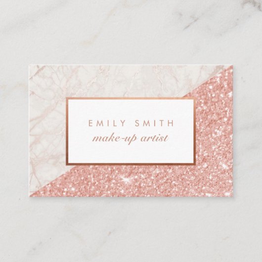 パーソナライズされたバラ金ゴールド大理石グリッターカード 名刺 (正面)