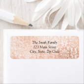 パーソナライズされたバラ金ゴールド差出人住所 ラベル (インサイチュ)