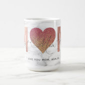 パーソナライズされたバラ金ゴールド最高のお母さん引用文お母さんの日 コーヒーマグカップ (中央)