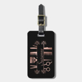 パーソナライズされたバラ金ゴールド美容師 ラゲッジタグ (正面縦)