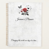 パーソナライズされたバラ、インクおよび時間プランナー プランナー手帳 (正面)