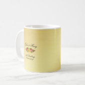 パーソナライズされたバラ・金ゴールド50周年結婚記念 コーヒーマグカップ (正面左)