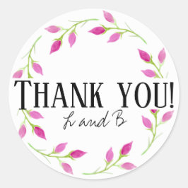 パーソナライズされたバラTHANK YOUステッカー ラウンドシール