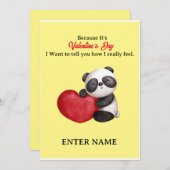 パーソナライズされたバレンタインだからかわいいパンダ シーズンカード (正面/裏面)