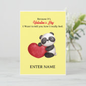 パーソナライズされたバレンタインだからかわいいパンダ シーズンカード (スタンド正面)