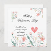 パーソナライズされたバレンタインのラブカード セーブザデート (正面/裏面)