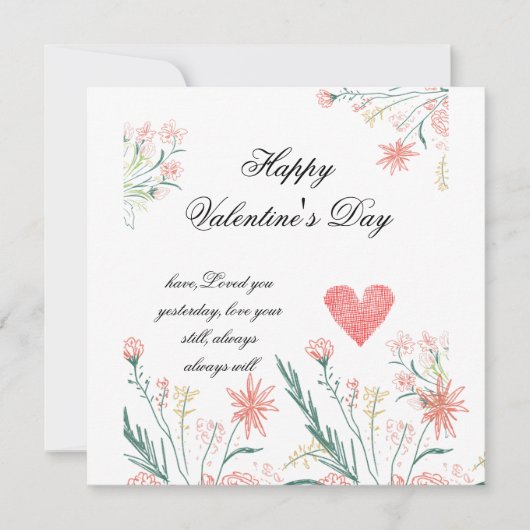 パーソナライズされたバレンタインのラブカード セーブザデート (正面)