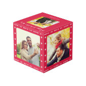パーソナライズされたバレンタインの贈り物の赤い写数々の真 フォトキューブ (裏面アングル)
