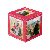 パーソナライズされたバレンタインの贈り物の赤い写数々の真 フォトキューブ (正面アングル)