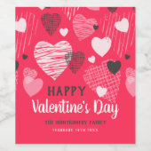 パーソナライズされたバレンタインデーのお洒落ハート ワインラベル (シングルラベル)