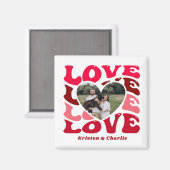 パーソナライズされたバレンタインデーのハートカスタム写真 マグネット (正面/裏面)