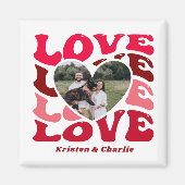 パーソナライズされたバレンタインデーのハートカスタム写真 マグネット (正面)