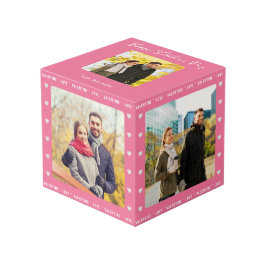 パーソナライズされたバレンタインデーの贈り物ピンクの数々の写真 フォトキューブ