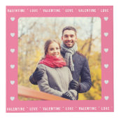 パーソナライズされたバレンタインデーの贈り物ピンクの数々の写真 フォトキューブ (正面)