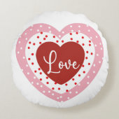 パーソナライズされたバレンタインデーハート ラウンドクッション (正面)