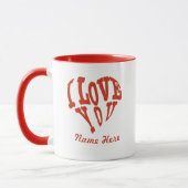 パーソナライズされたバレンタイン私はあなたを愛するハート マグカップ (左)