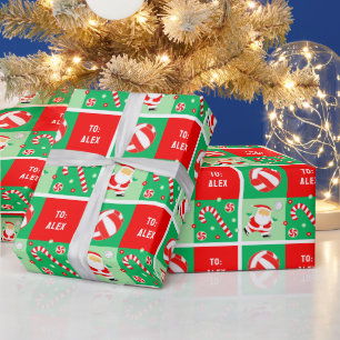 パーソナライズされたバレーボールのクリスマス ラッピングペーパー