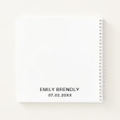 パーソナライズされたバースデーパーティーゲストブック白黒 ノートブック (裏面)