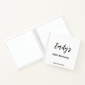 パーソナライズされたバースデーパーティーゲストブック白黒 ノートブック (内部)