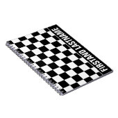 パーソナライズされたバータブ黒市松模様に ノートブック (右側)